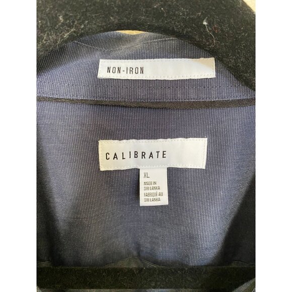 Calibrate Mens Non-Iron Short Sleeve Shirt Size XL Blue Cotton Button up - Picture 4 of 6